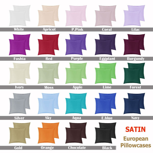 Peppermill Satin European Pillowcases ( Pair ) White