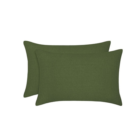 Vintage Design Homewares Pair Of Olive French Linen Standard Pillowcases 48 X 73Cm