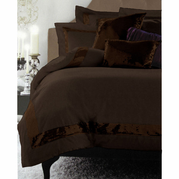Accessorize Sequins Chocolate Quilt Cover Set Queen