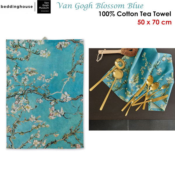 Bedding House Van Gogh Blossom Blue Tea Towel