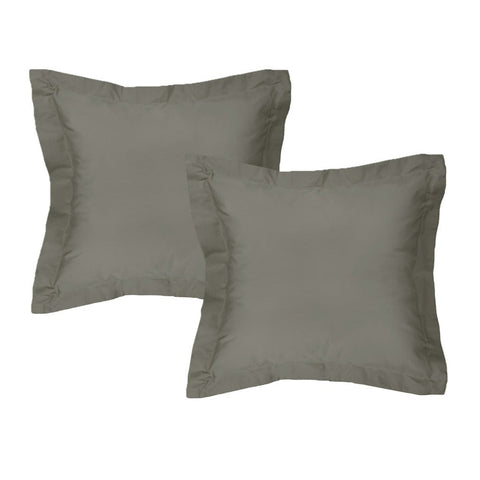 Algodon Pair Of 300Tc Cotton European Pillowcases Charcoal