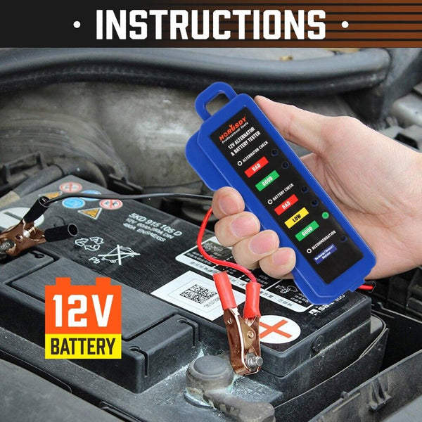 Digital 12V Alternator Battery Tester Car Load Automotive Voltage Check