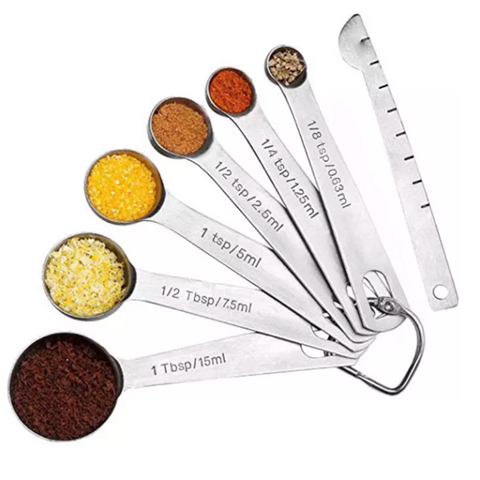 7Pcs Stainless Steel Measuring Spoons
