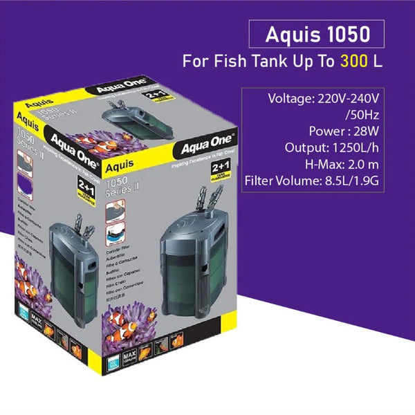 Aqua One Aquis 1050 Series Ii Canister Filter 1250L/H