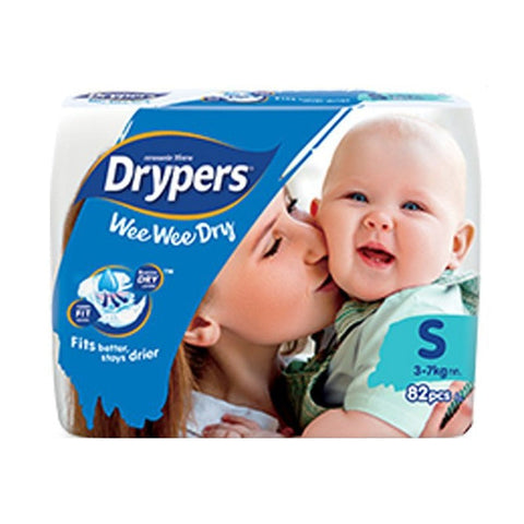 1Pk 82 Drypers Baby Wee Nappies Nappy - Small 3-7Kg Diapers