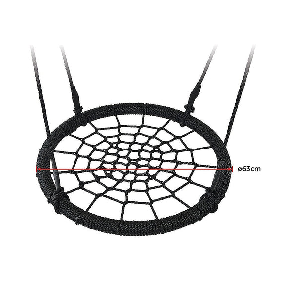 Kids Rope Swing Round Outdoor Birds Crows Nest Spider Web Seat 65Cm