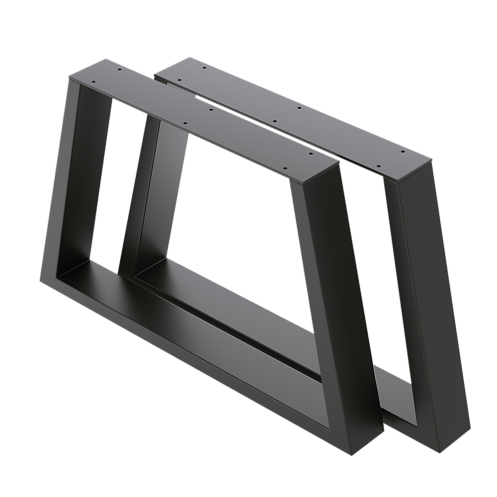 Trapezium-Shaped Table Bench Desk Legs Retro Industrial Design Fully Welded Black