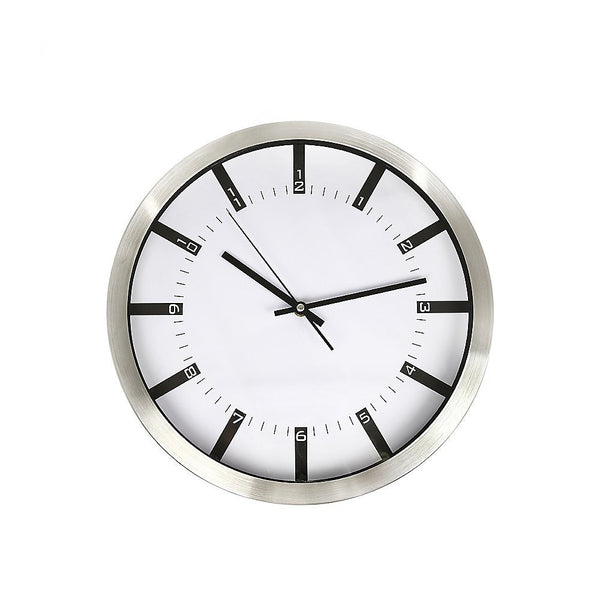 Modern Wall Clock Silent Non-Ticking Quartz Battery Operated Stainless Steel