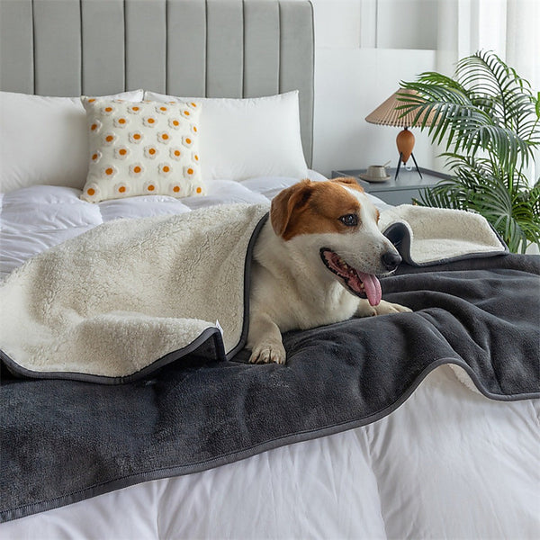 Premium Waterproof Reversible Pet Dog Blanket Bed Protects Couch From Spills