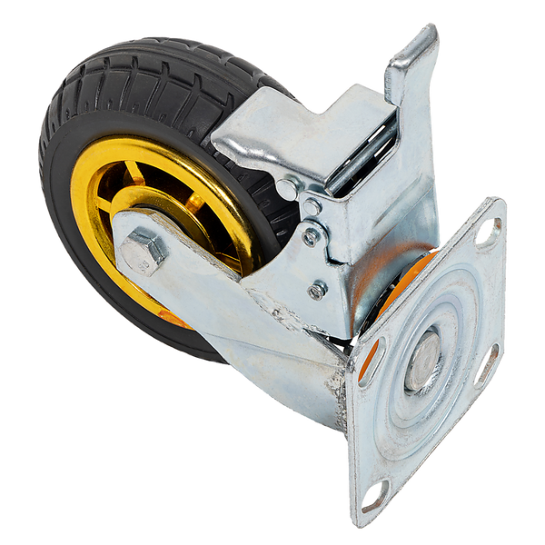 Castor Wheels 4 X 6" 150Mm Swivel Silent Caster 2 Brakes 800Kg