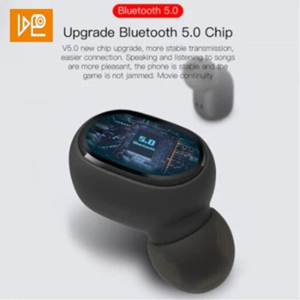 Original E6s Digital Display 3D Stereo Mini Bluetooth 5.0 Headset With Dual Microphone Black