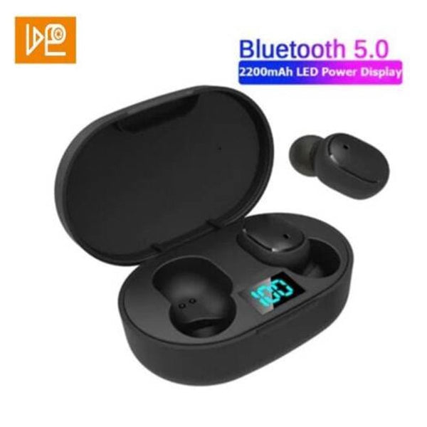 Original E6s Digital Display 3D Stereo Mini Bluetooth 5.0 Headset With Dual Microphone Black