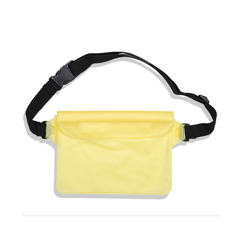 Drifting Swimming Bag Three Layer Sealed Waterproof Waistbag Yellow