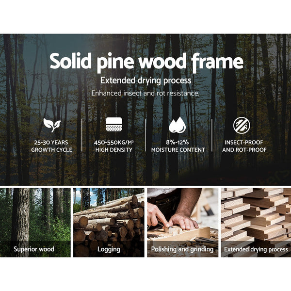 Artiss Bed Frame Queen Wooden Base Size Timber Mattress Platform