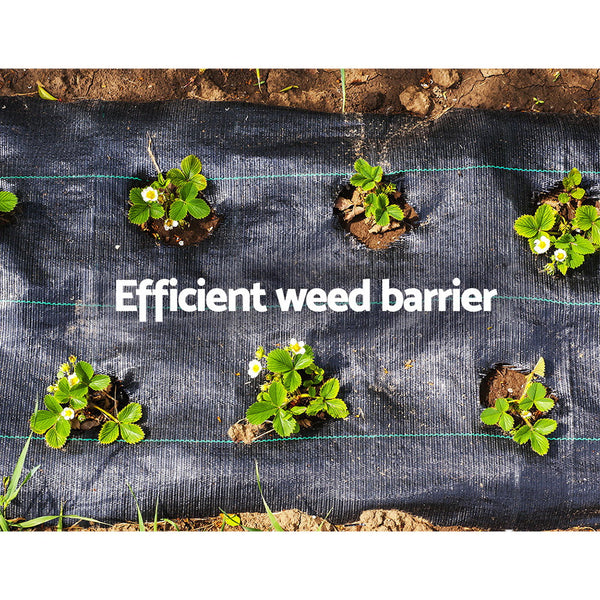 Instahut 1.83M X 100M Weedmat Control Mat Woven Fabric Gardening Plant Pe