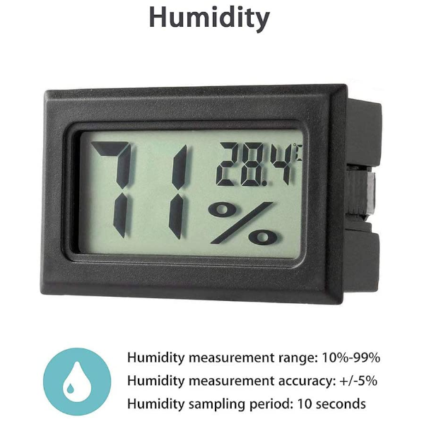 Weather Stations Room Thermometers 2Pack Digital Temperature Humidity Meters Gauge Indoor Hygrometer Lcd Display Celsius For Humidors Greenhouse And Outdoor Pet Reptile Wireless