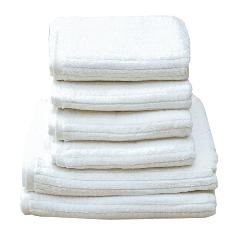 White Stripe Organic Soft 6 Pcs Towel Set
