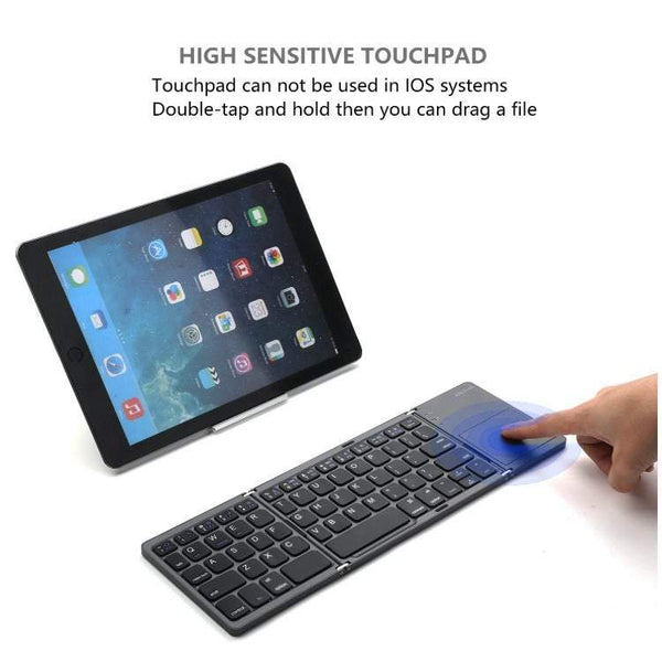 Computer Keyboards Wireless Bluetooth Folding Mini Foldable Portable Bt With Touchpad Rechargeable Li Ion Battery