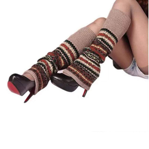 Bohemian Camouflage Thickened Women's Over-The-Knee Warm Leggings Warmer