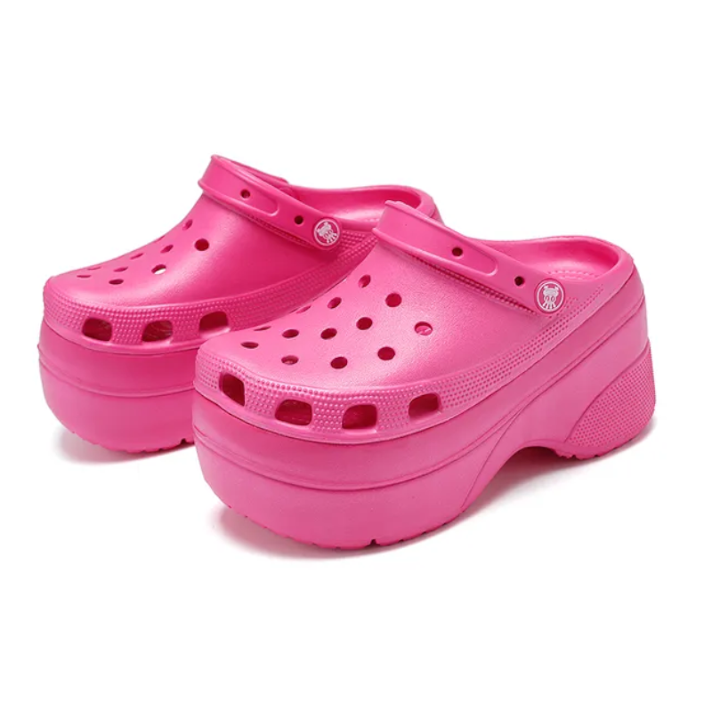 Women's Shoes Summer Slippers High Platform Heel Hole