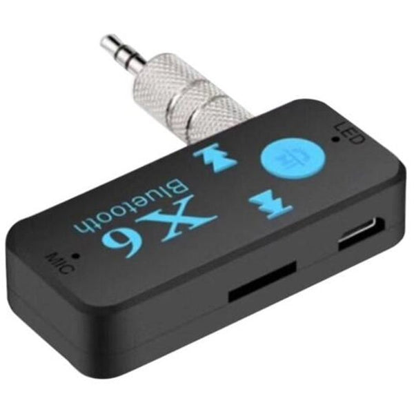 X6 Car Bluetooth Audio Receiver Aux Adapter Black