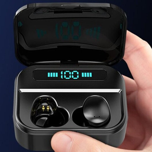 X7 Mini In Ear Bluetooth 5.0 Earphone Led True Wireless Ipx7 Waterproof Touch Control Earbuds With Mic And Charging Dock Black