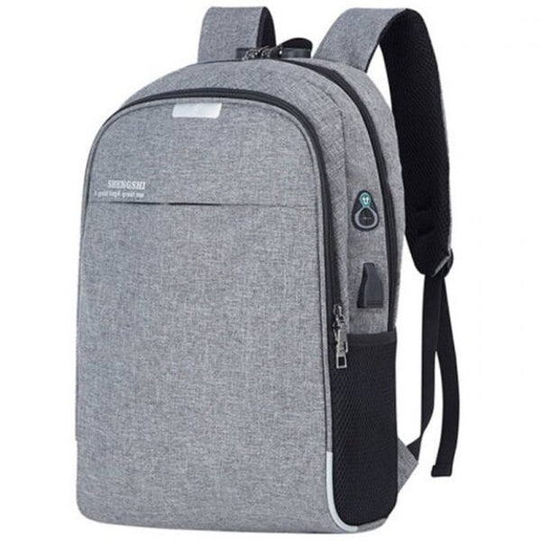 Ls632 Men's Usb Charging Casual Backpack Business Multi Functional Anti Theft Bag Gray