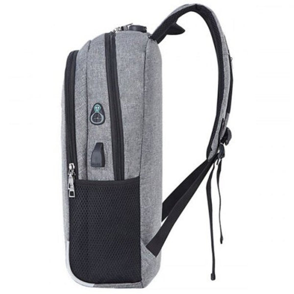 Ls632 Men's Usb Charging Casual Backpack Business Multi Functional Anti Theft Bag Gray