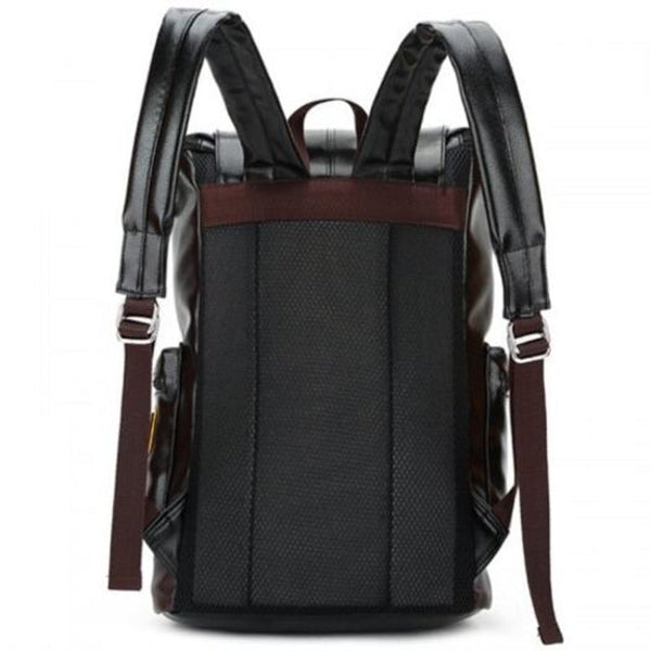 Ls809 Men's Retro Backpack Trend Multi Bag Design Large Capacity Black