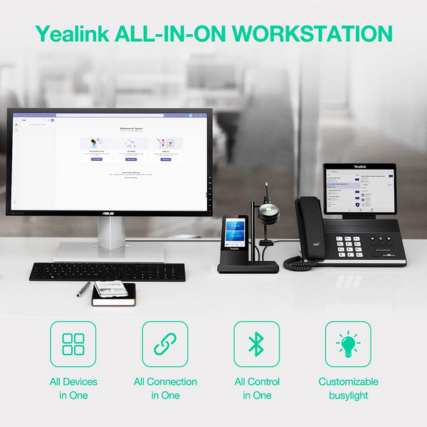 Yealink Wh66 Mono Uc Dect Wirelss Headset With Touch Screen Busylight On