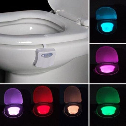 8 Colors Human Motion Sensor Toilet Bathroom Night Light Home Decoration White