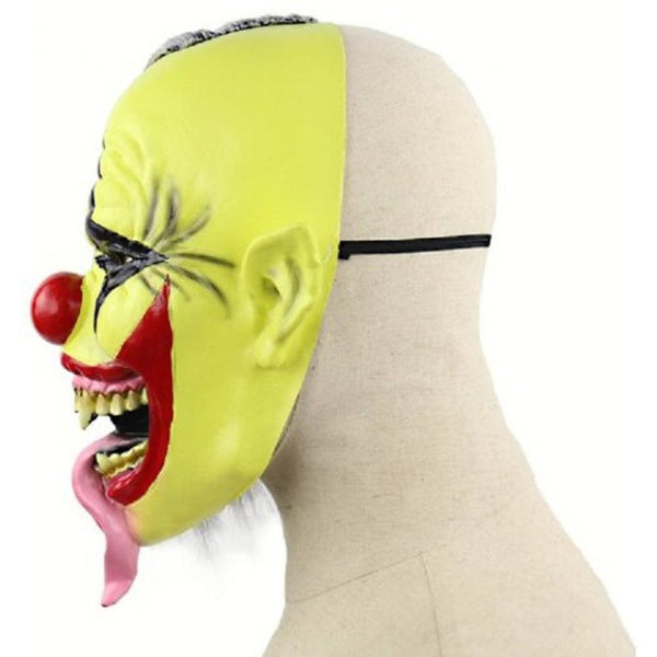 Halloween Scary Clown Mask With Hair For Adults Costume Party Goldenrod
