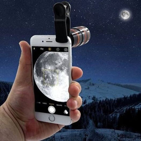 Photography Telescope Lens Clip For Mobile Phone Optical Zoom Camera Black
