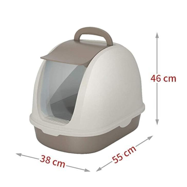 Yes4pets Cat Toilet Litter Box Portable Hooded Tray House With Scoop And Handle Brown
