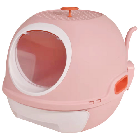 Yes4pets Hooded Cat Toilet Litter Box Tray House With Drawer And Scoop Pink