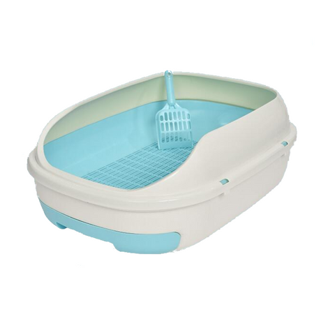 Yes4pets Medium Portable Cat Toilet Litter Box Tray With Scoop And Grid Tray-Blue Green