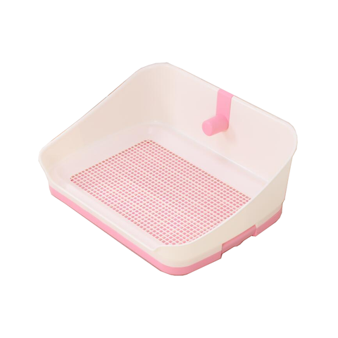 Yes4pets Medium Portable Dog Potty Training Tray Pet Puppy Toilet Trays Loo Pad Mat With Wall Pink