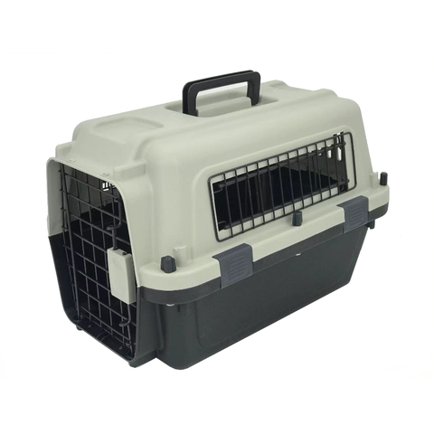 Yes4pets Medium Portable Pet Dog Cat Carrier Travel Bag Cage House Safety Lockable Kennel Grey
