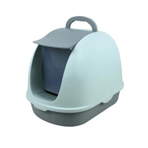 Yes4pets Portable Hooded Cat Toilet Litter Box Tray House With Handle And Scoop Blue