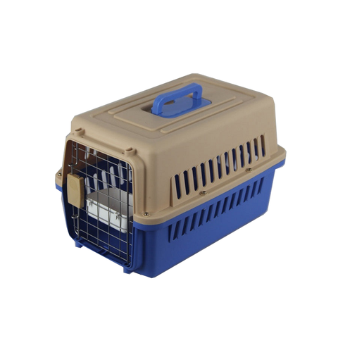 Yes4pets Small Dog Cat Crate Pet Carrier Airline Cage With Bowl And Tray-Blue
