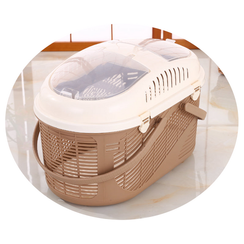 Yes4pets Small Dog Cat Crate Pet Rabbit Guinea Pig Ferret Carrier Cage With Mat-Brown