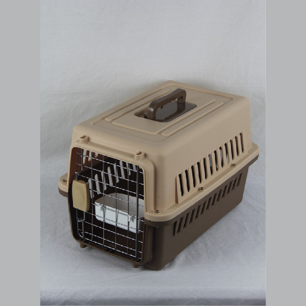 Yes4pets Small Dog Cat Rabbit Crate Pet Carrier Airline Cage With Bowl And Tray-Brown