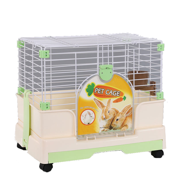 Yes4pets Small Green Pet Rabbit Cage Guinea Pig Crate Kennel With Potty Tray And Wheel