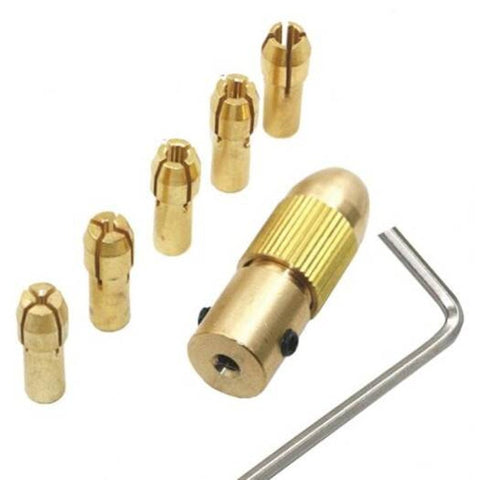 0.5 3Mm Mini Electric Drill Bit Collet Set Tool 5.05Mm Hole 7Pcs Gold
