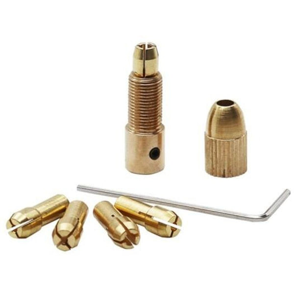 0.5 3Mm Mini Electric Drill Bit Collet Set Tool 5.05Mm Hole 7Pcs Gold