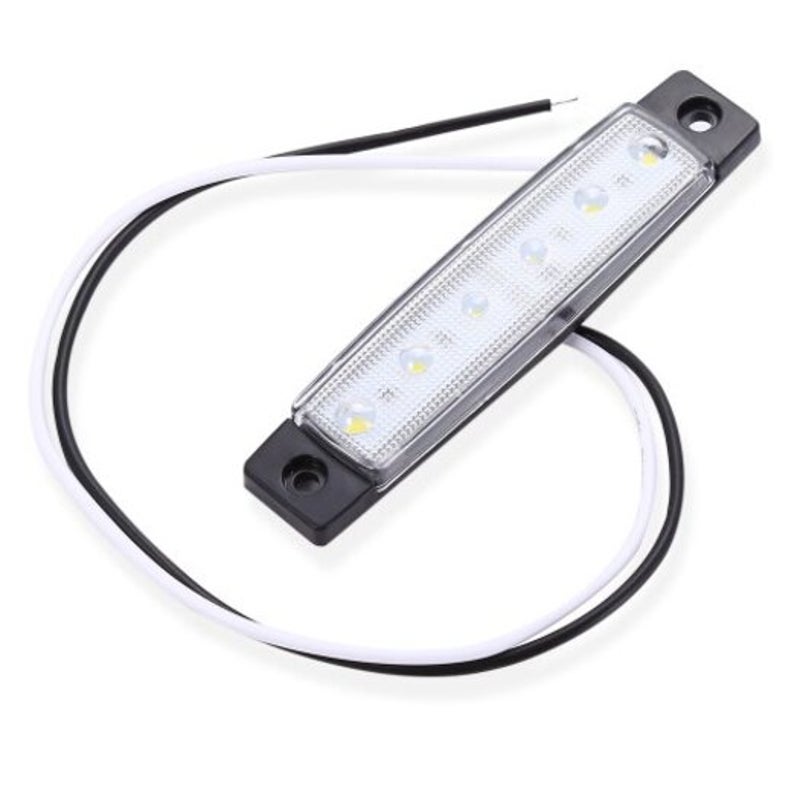 0.5W Dc 12V 6 Leds Truck Side Marker Light White Light Bulbs