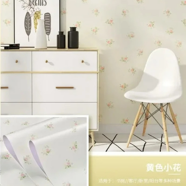 Pastoral Flower Wallpaper Self Adhesive Bedroom Warm Renovation Living Room Paper Waterproof Wipeable Sticker Wall Stickers