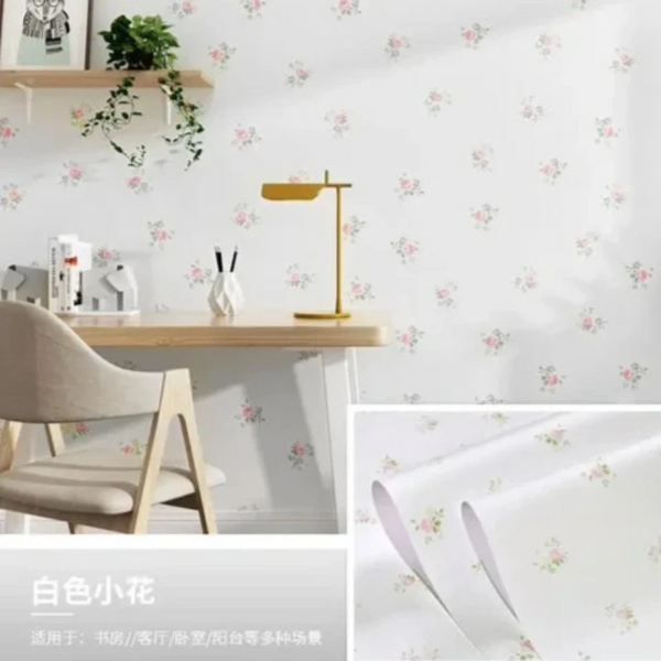 Pastoral Flower Wallpaper Self Adhesive Bedroom Warm Renovation Living Room Paper Waterproof Wipeable Sticker Wall Stickers