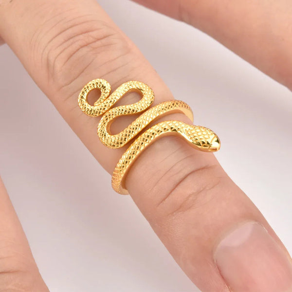 925 Sterling Silver Snake Shape Ring Rings