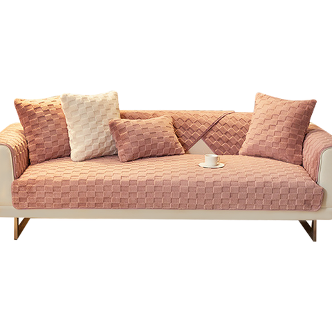Sofa Towel Super Soft Dark Pink Velvet Plush Non Slip Sectional Covers Slipcovers